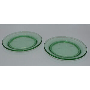 4” Uranium Glass Coaster / Tea PlateSet of 2 - Glows